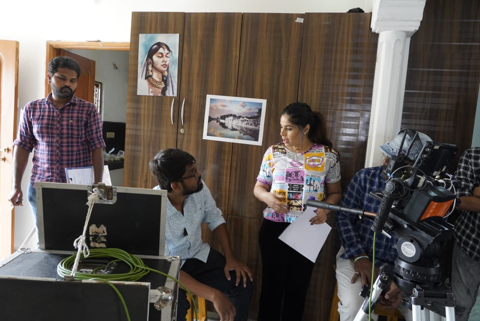 You are currently viewing Check out some unseen BTS stills from the sets of  Sehnooor’s Telugu Debut Film.